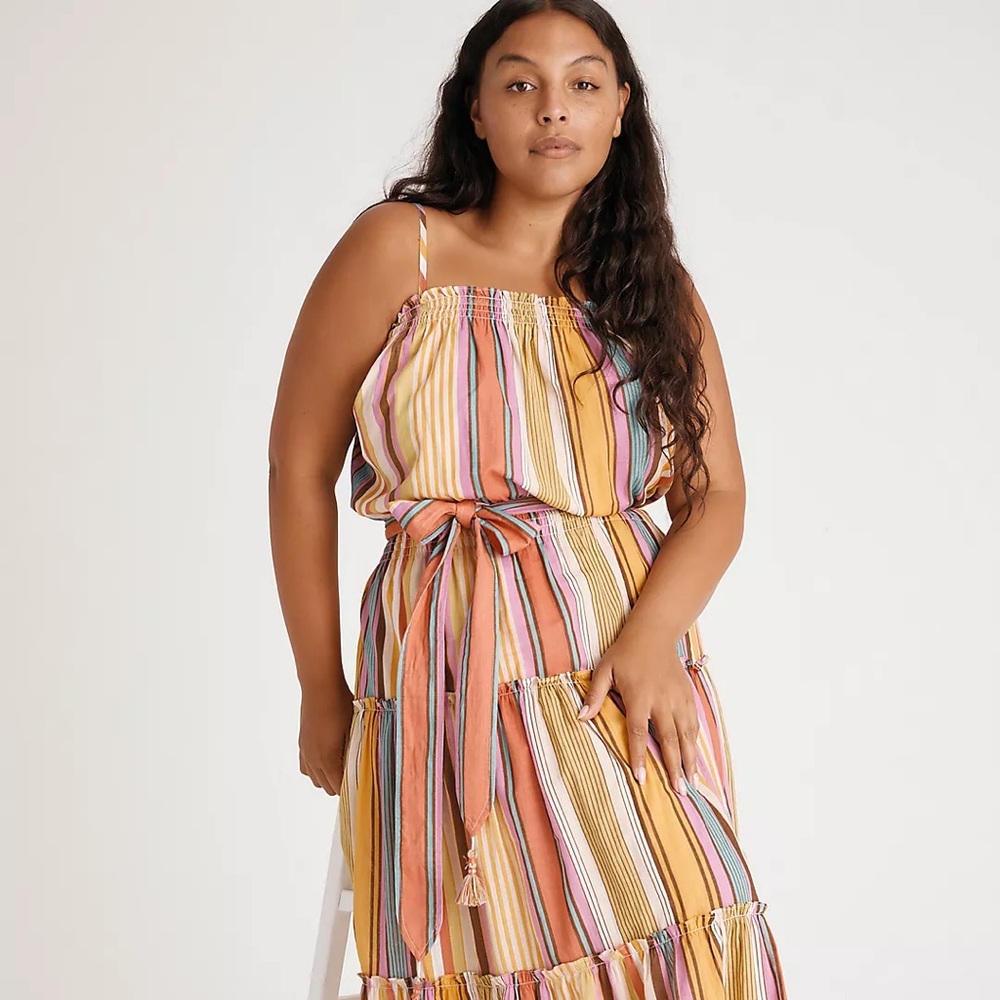 Anthropologie Feliza Tiered Midi Dress Plus Size 2x